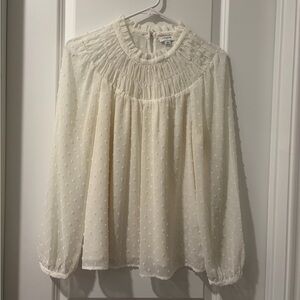 J. Crew Cream Textured Blouse